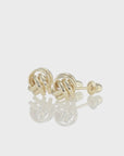 10k Gold Polished Love Knot Stud Earrings with Screwbacks, 7mm