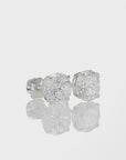 14K White Gold Classic Solitaire Simulated Diamond Studs, Screwback