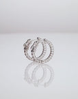 14k White Gold Natural Diamond Hoop Earrings, 0.57ctw