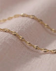 14K Yellow Gold Diamond-Cut Singapore Chain Necklace