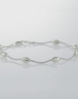 Sterling Silver Diamond-Cut Oval Bead Bracelet