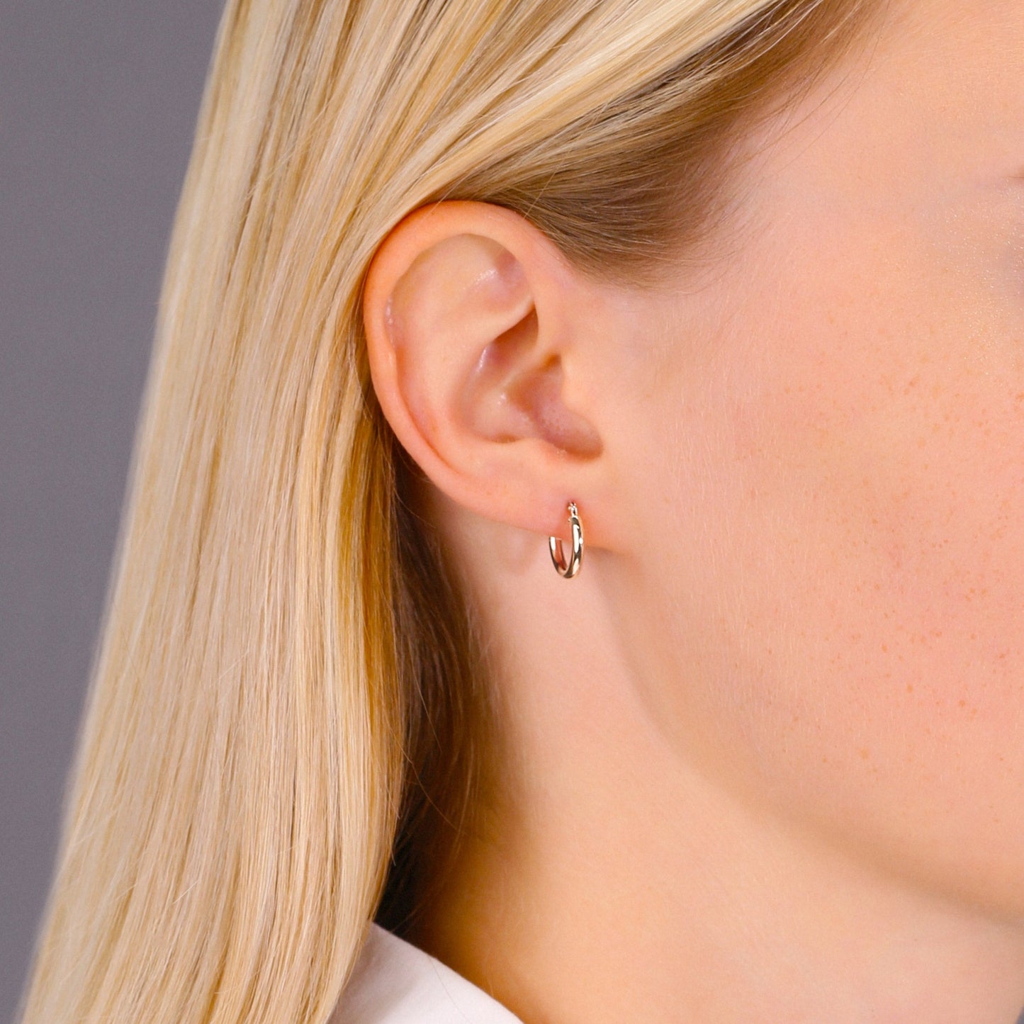 10K Rose Gold Classic Round Hoop Earrings, All Sizes Available