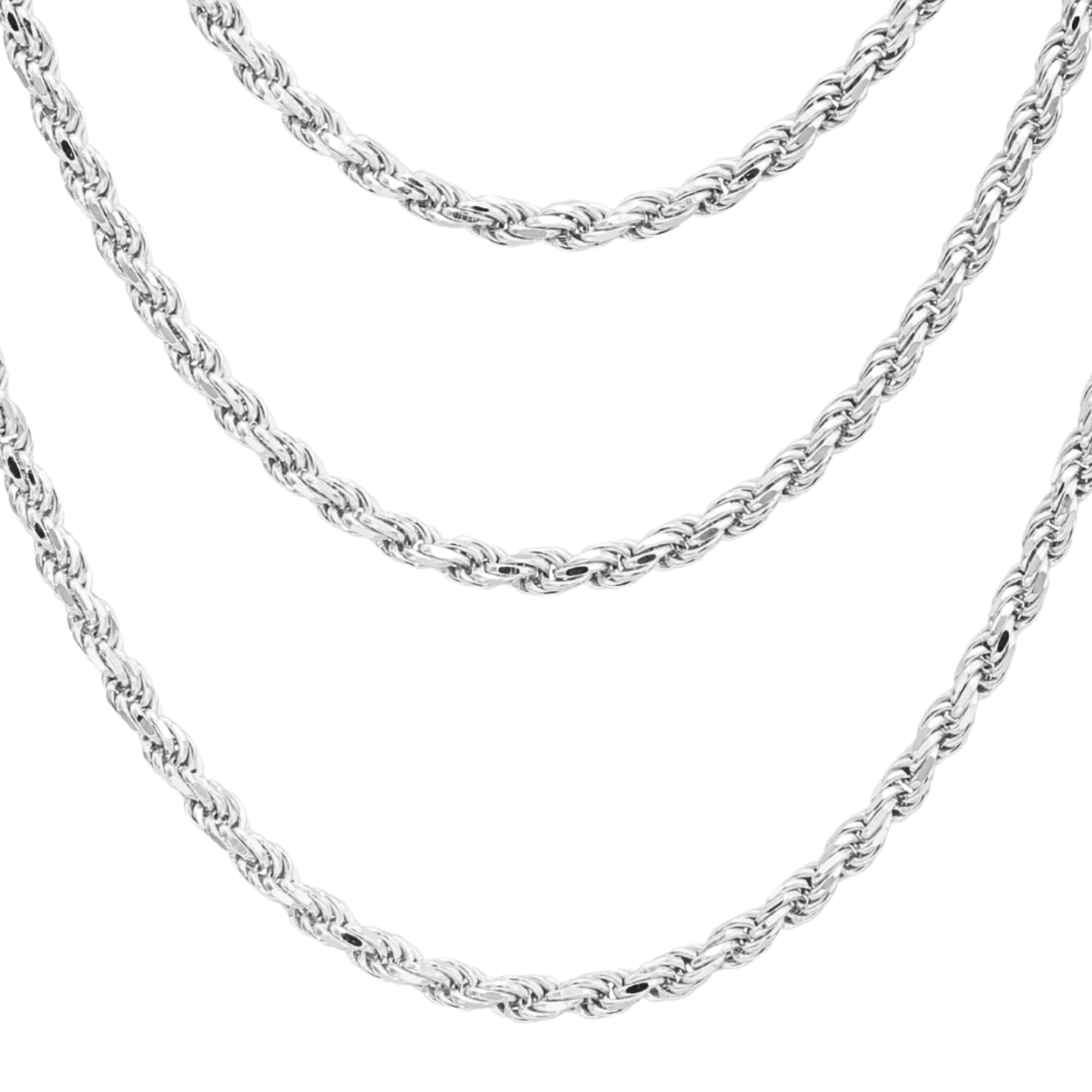 Italian Rope Chains with Strong Lobster Lock in Sterling Silver – Tilo ...