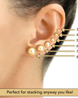 14k Yellow Gold Classic Ball Stud Earrings, Screwback