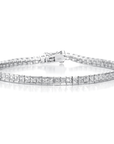Sterling Silver Princess-Cut Tennis Bracelet
