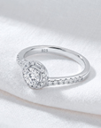 Sterling Silver CZ Halo Engagement Ring