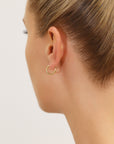 14k Gold Tornado Diamond Cut Hoop Earrings, 0.5 inch