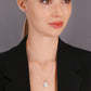 Sterling Silver Round Halo Charm Necklace, 1038