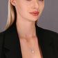 Sterling Silver Solitaire and Halo Charm Necklace with CZ