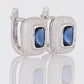 Sterling Silver Blue English Lock Earrings