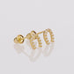 10k Yellow Gold Tiny Cute Lucky Horseshoe Stud Earrings