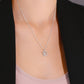 Sterling Silver Dangling Halo Heart Necklace