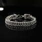 Sterling Silver Handmade Snake-Styled Byzantine Chain Bracelet. Unisex