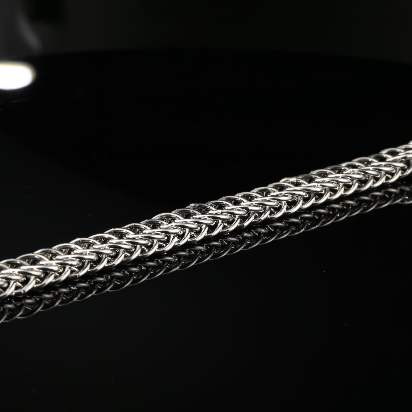 Sterling Silver Handmade Snake-Styled Byzantine Chain Bracelet. Unisex