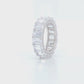 Sterling Silver Eternity Ring with Baguettes, Gold Plated