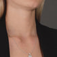 Sterling Silver Solitaire and Halo Charm Necklace with CZ