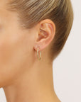 14k Gold Tornado Diamond Cut Hoop Earrings