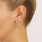 14K Yellow Gold X Pattern Diamond Cut Hoop Earrings