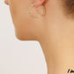 14k Gold X Pattern Diamond Cut Hoop Earrings, 1 Inch