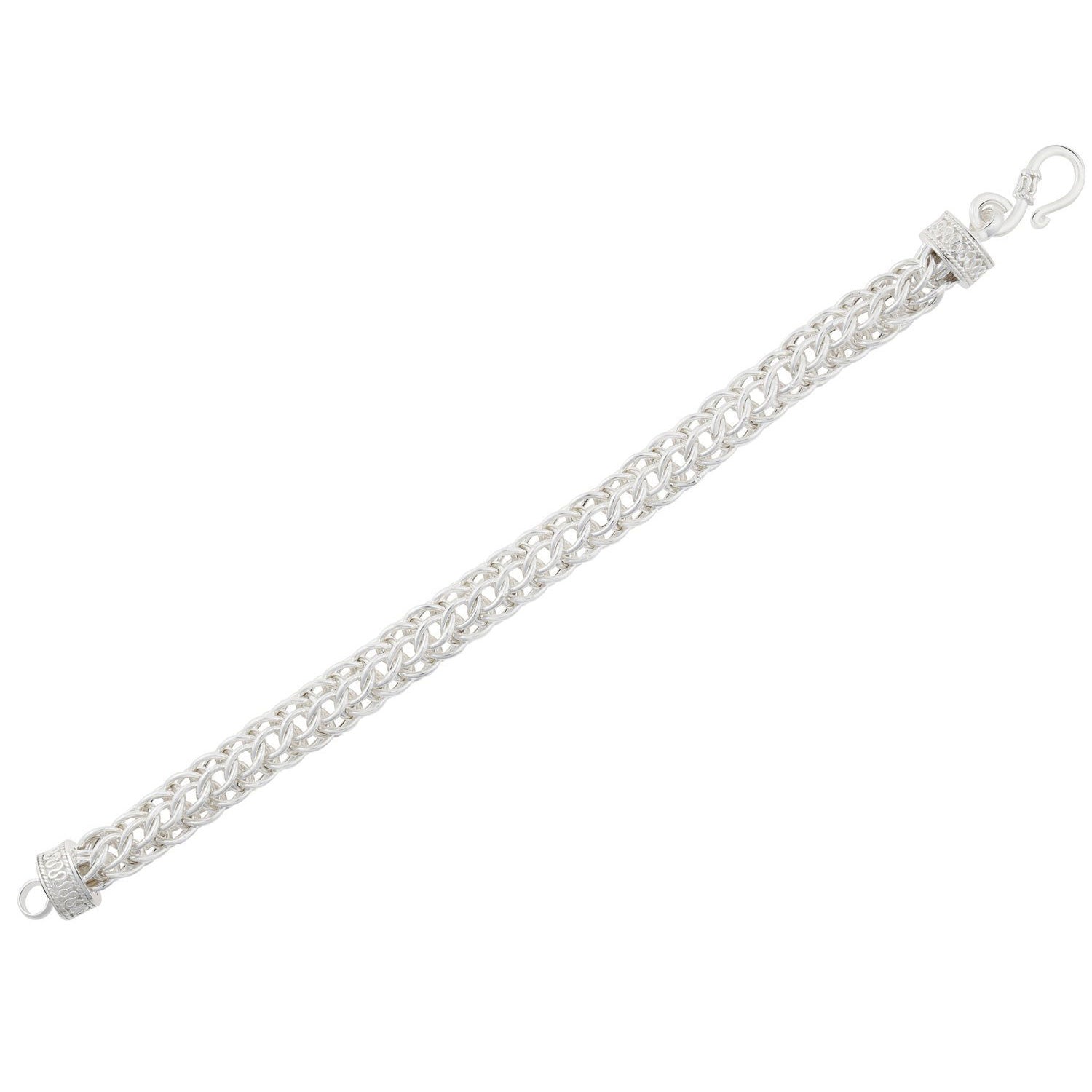 Sterling Silver Handmade Byzantine Chain Bracelet (8.75 inch), Unisex