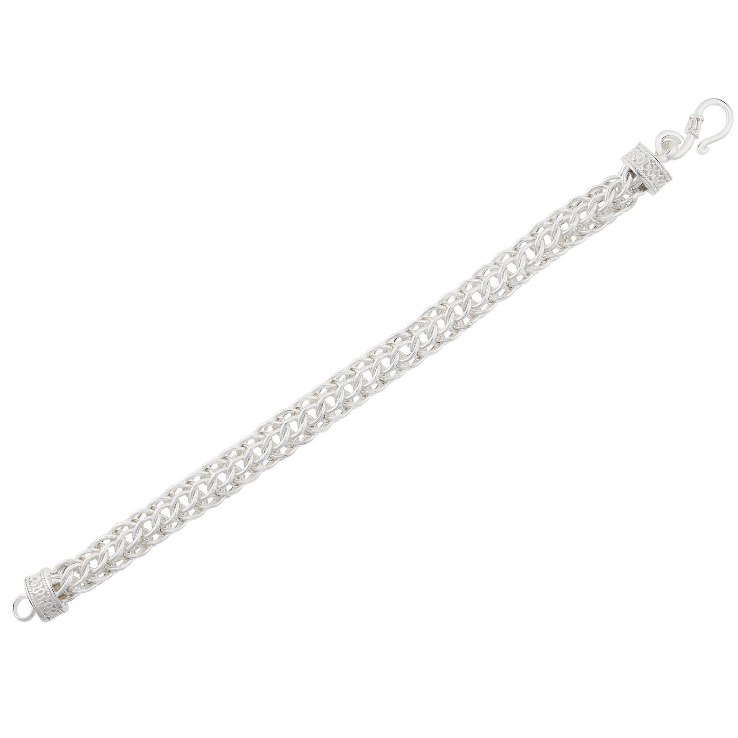 Sterling Silver Handmade Byzantine Chain Bracelet (8.75 inch), Unisex