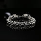 Dark Sterling Silver Handmade Byzantine Chain Bracelet. Unisex
