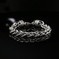 Dark Sterling Silver Handmade Byzantine Chain Bracelet. Unisex