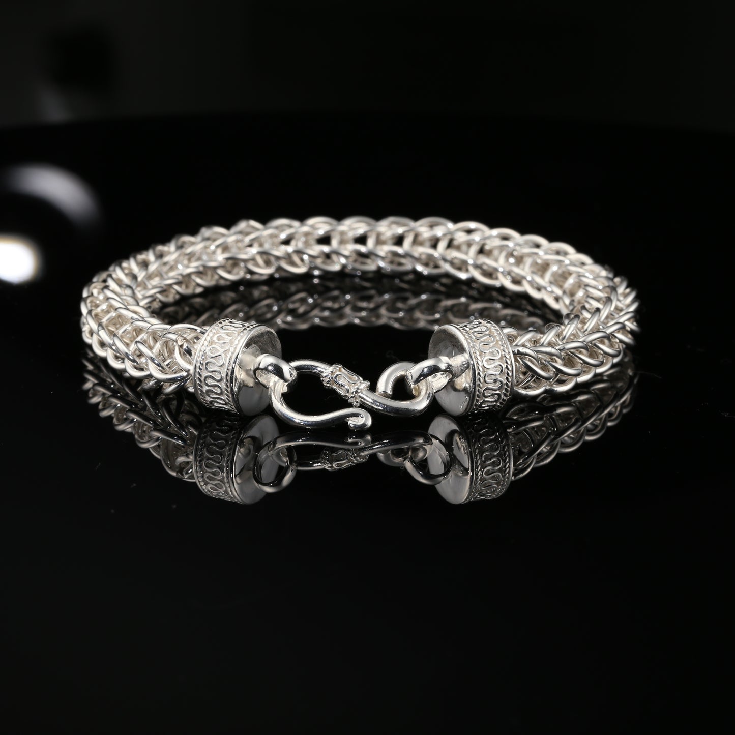 Sterling Silver Handmade Byzantine Chain Bracelet (8.75 inch), Unisex