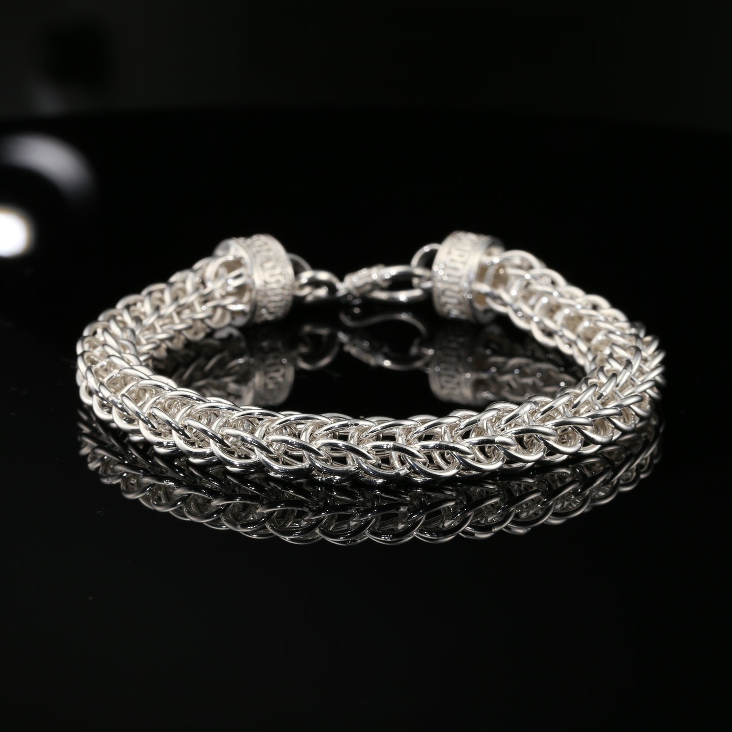 Sterling Silver Handmade Byzantine Chain Bracelet (8.75 inch), Unisex