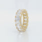 Sterling Silver Eternity Ring with Baguettes, Gold Plated