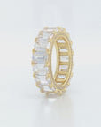 CZ Eternity Ring with Baguettes, Gold Plated in Sterling Silver
