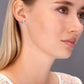 Three Stars With CZ Stud Earring in Sterling Silver