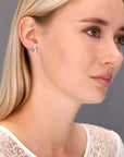 Three Stars With CZ Stud Earring in in Sterling Silver