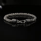 Dark Sterling Silver Handmade Byzantine Chain Bracelet with S-Hook Clasp. Unisex