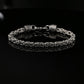 Dark Sterling Silver Handmade Byzantine Chain Bracelet with S-Hook Clasp. Unisex