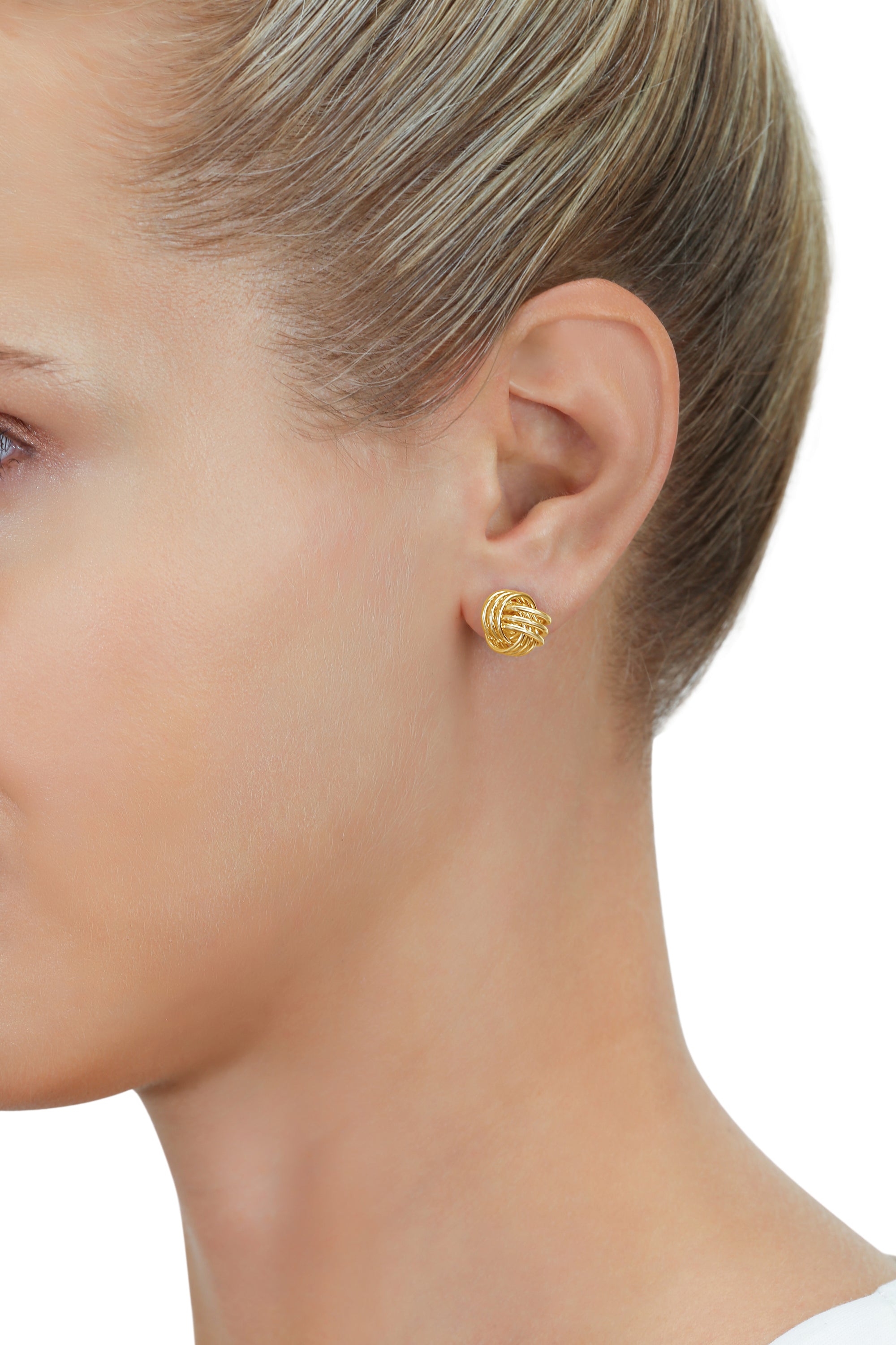 14k Yellow Gold Large Love Knot Earrings, 11mm