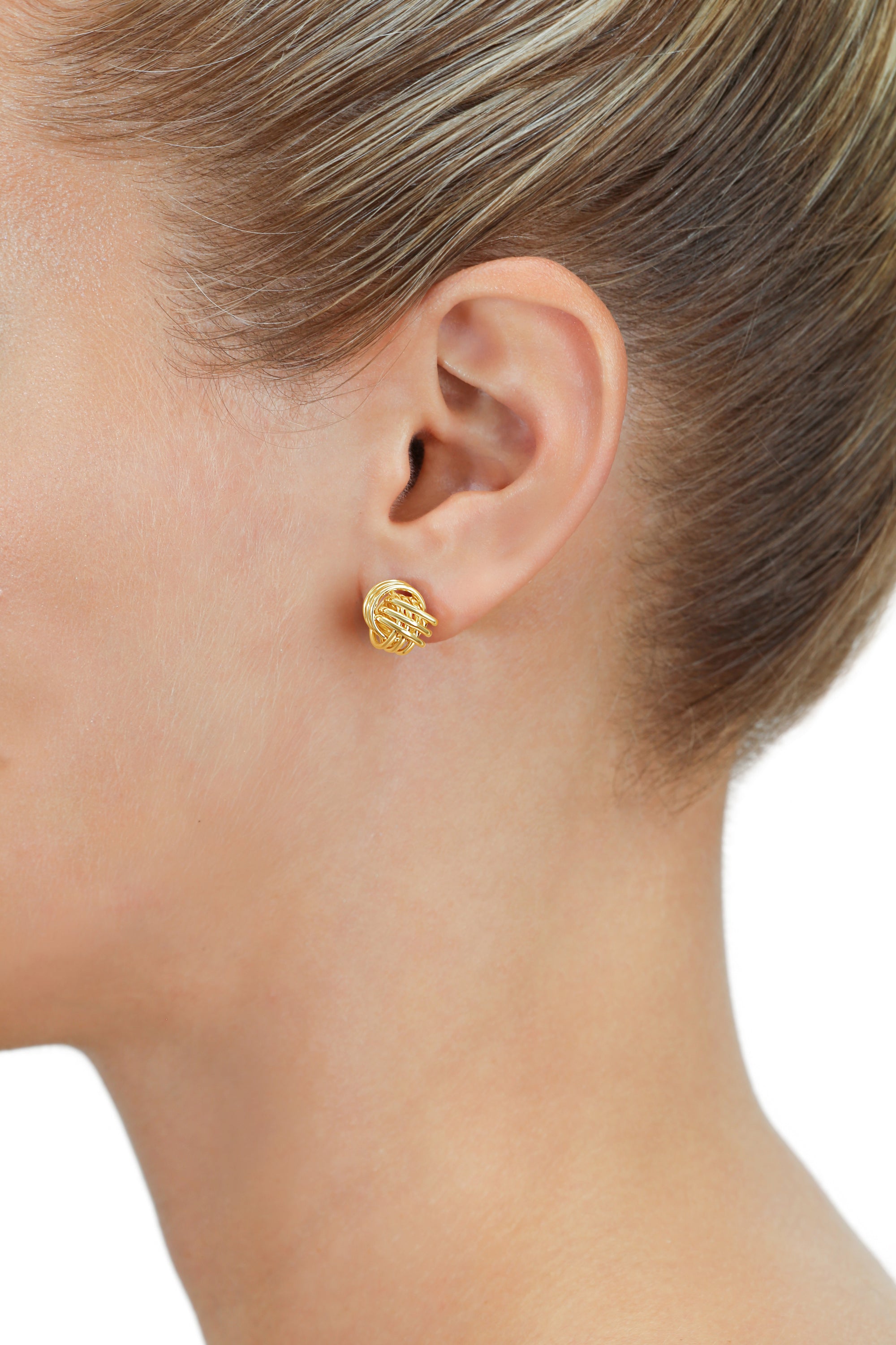 14k Yellow Gold Large Love Knot Earrings, 11mm