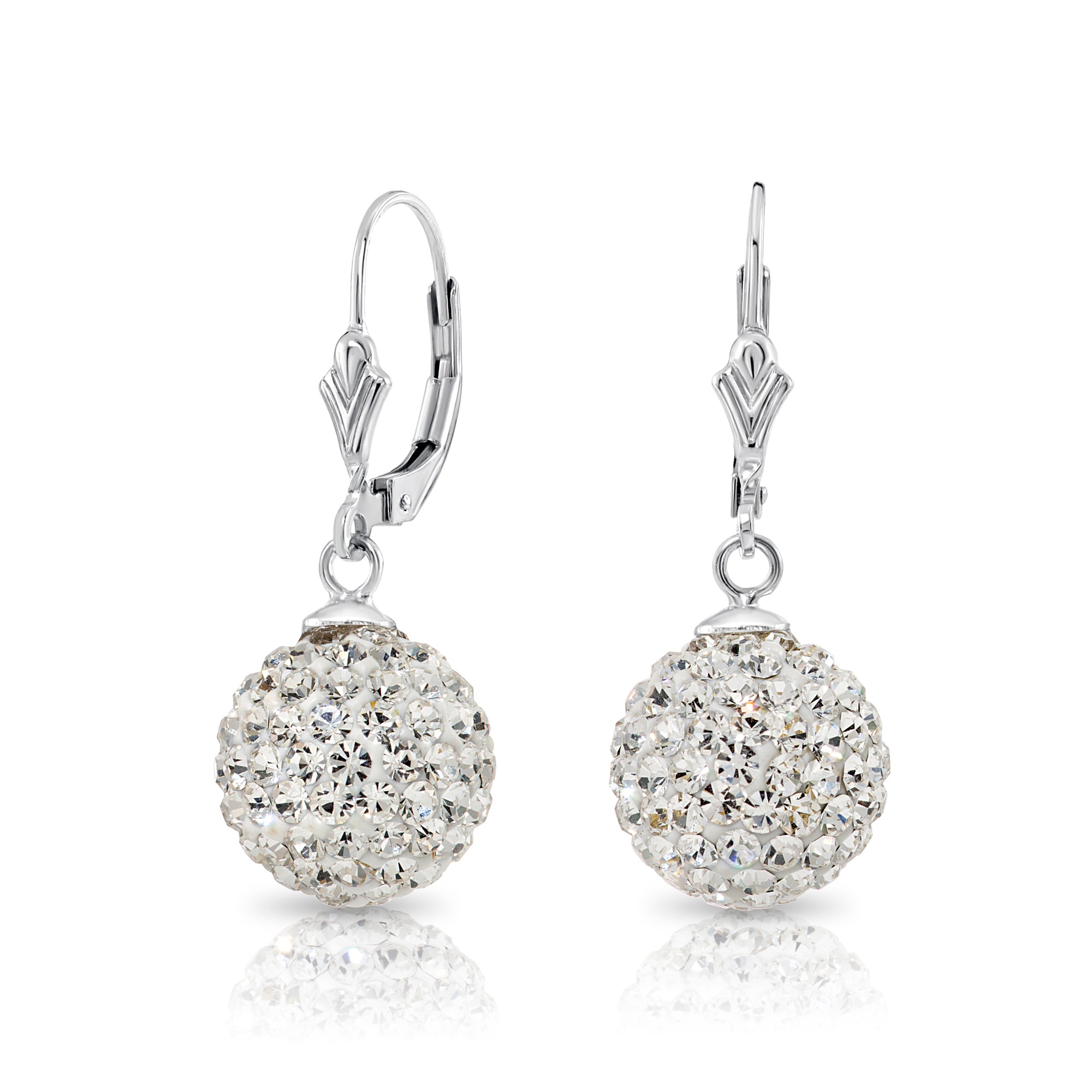 CZ Crystal Ball French-back Earrings in 12mm