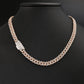 14K White and Rose Gold Two Tone Diamond Necklace, 18"