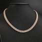 14K White and Rose Gold Two Tone Diamond Chain Necklace, 18"