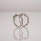 14k White Gold Diamond Hoop Earrings, 0.52 carats