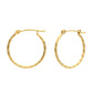 14k Yellow Gold Thin Twisted Hoop Earrings