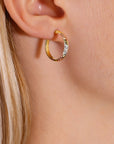 Tricolor Hoop Earrings - Sterling Silver Round Hoops