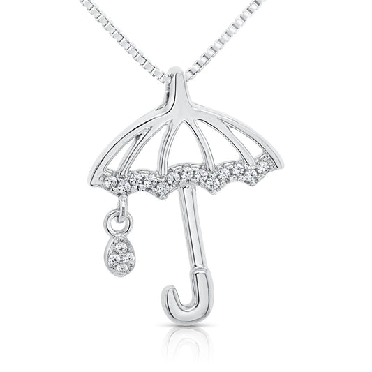 Sterling Silver Umbrella Charm Necklace