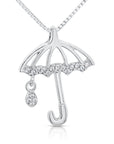 Sterling Silver Umbrella Charm Necklace