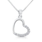 Sterling Silver Tilted Heart Necklace