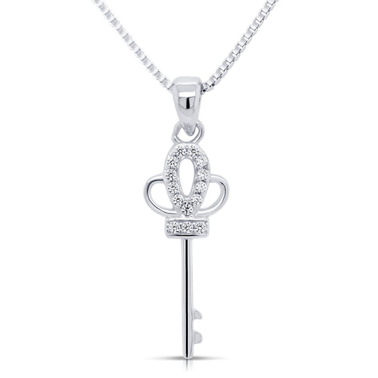 Sterling Silver Royal Key Necklace