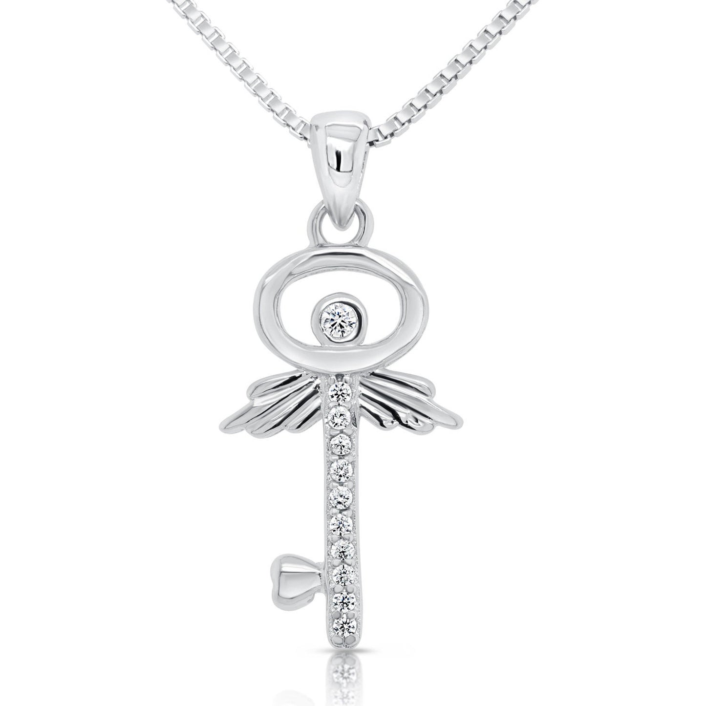Sterling Silver Key Charm Necklace
