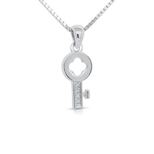Sterling Silver Tiny Key Necklace