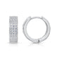 Sterling Silver Three Row Huggie Hoop Earrings